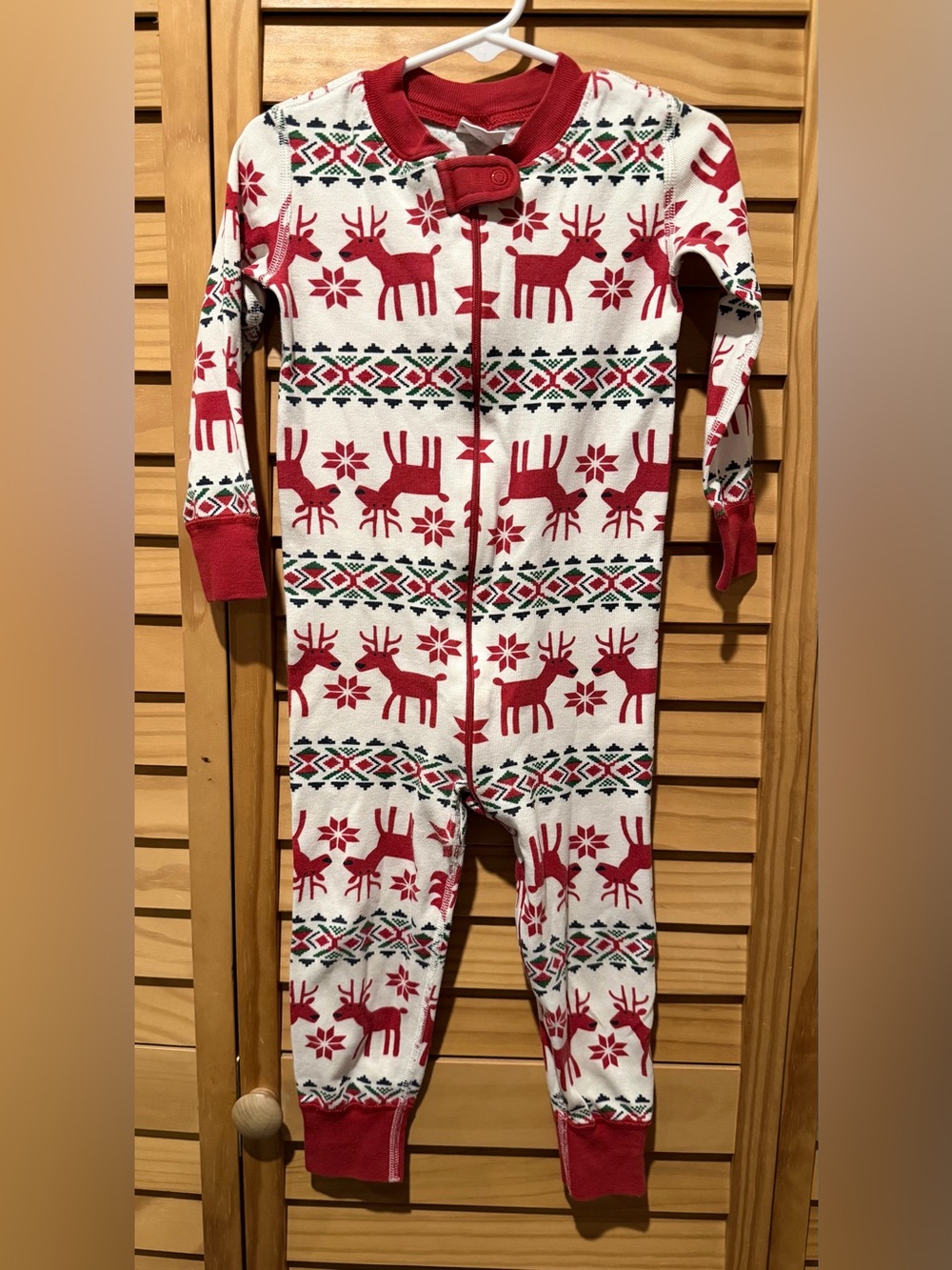 Hanna Andersson Kids Reindeer Holiday One-Piece Sleeper Pajamas